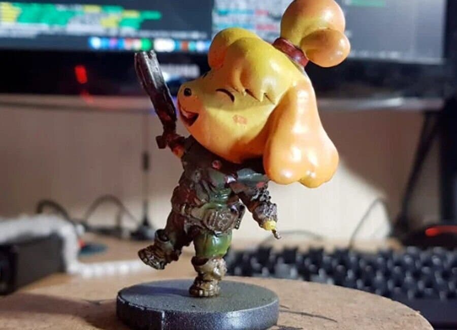 Isabelle DOOM x Animal Crossing - Paint Your Own - 3D Printed Statue Figure Diorama