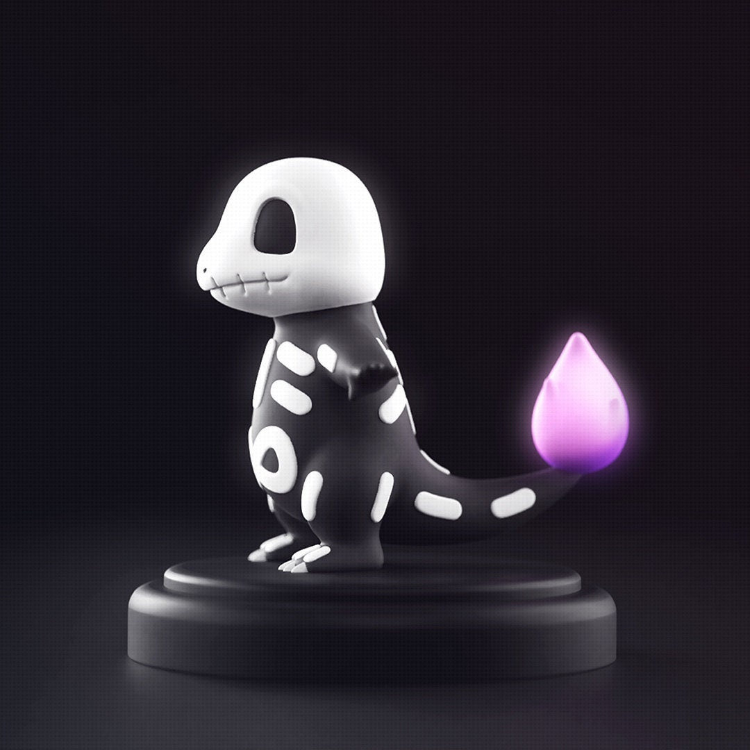 Halloween Skeleton Charmander Statue 3D Printed Pokemon Figure Model Gift Minature Figurine