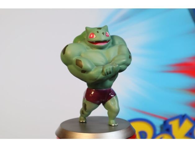 Ultra Swole Bulbasaur Pikachu Charmander Squirtle - Paint Your Own - Pokemon Statue Amiibo Figure