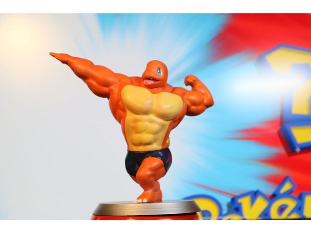 Ultra Swole Bulbasaur Pikachu Charmander Squirtle - Paint Your Own - Pokemon Statue Amiibo Figure