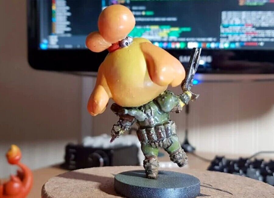 Isabelle DOOM x Animal Crossing - Paint Your Own - 3D Printed Statue Figure Diorama