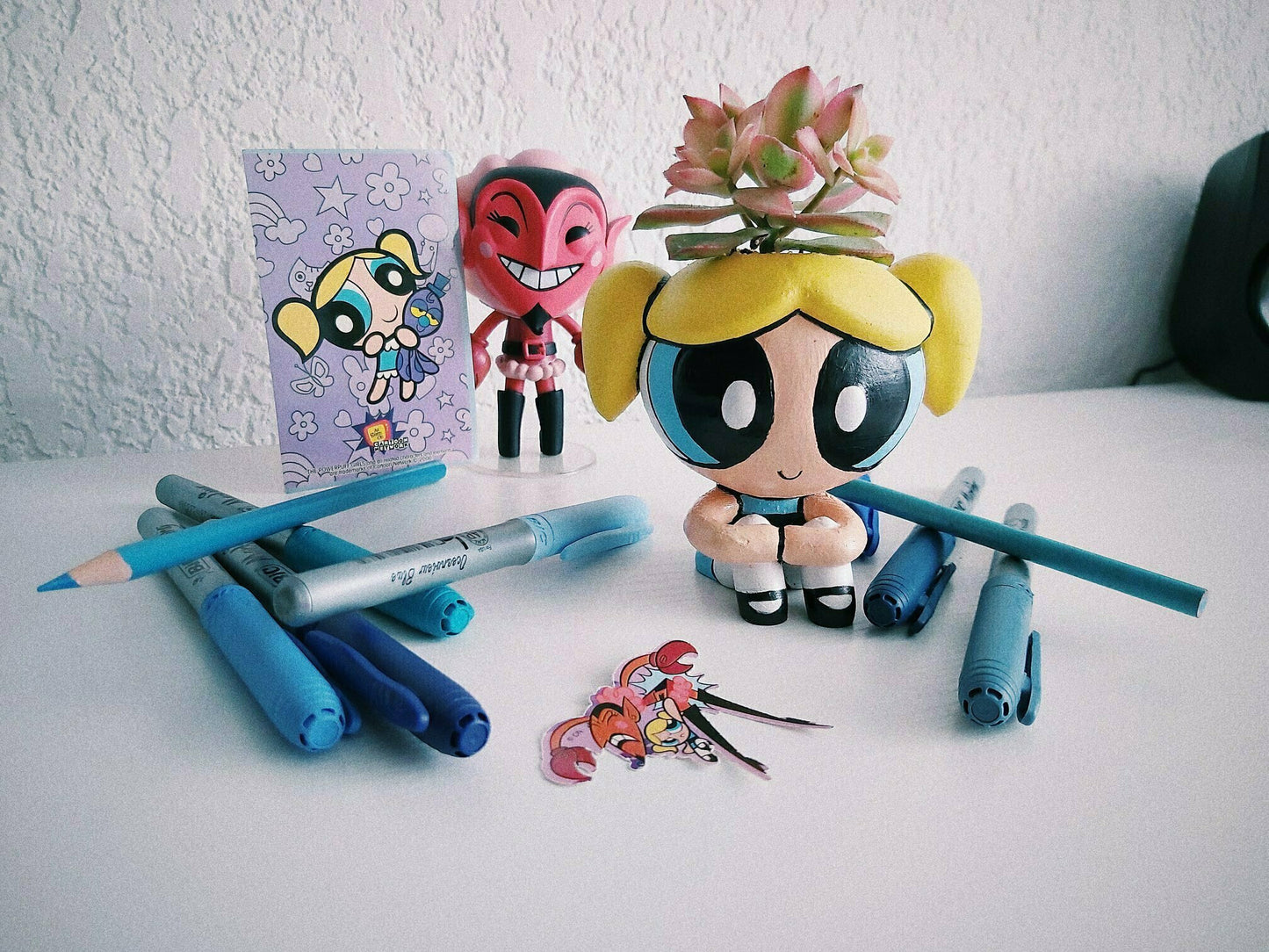 Bubbles from the Powerpuff Girls Plant Pot - Paint Yourself - Flower Succulent Planter Desk Tidy