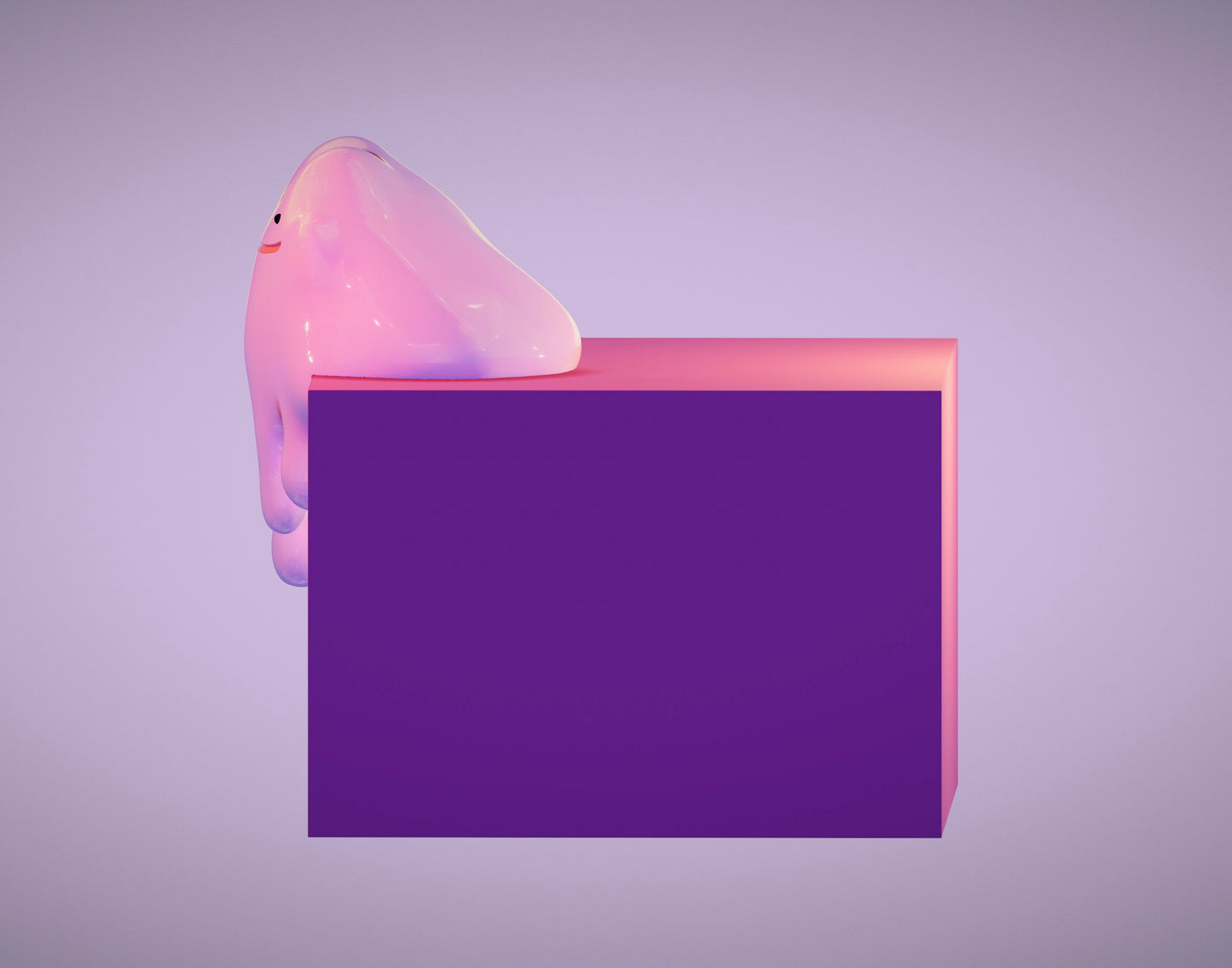 Melting Ditto Desk Decoration Colour 3D Printed Pokemon Statue Figure Model - Small Medium and Large Sizes - Pink or Shiny Blue