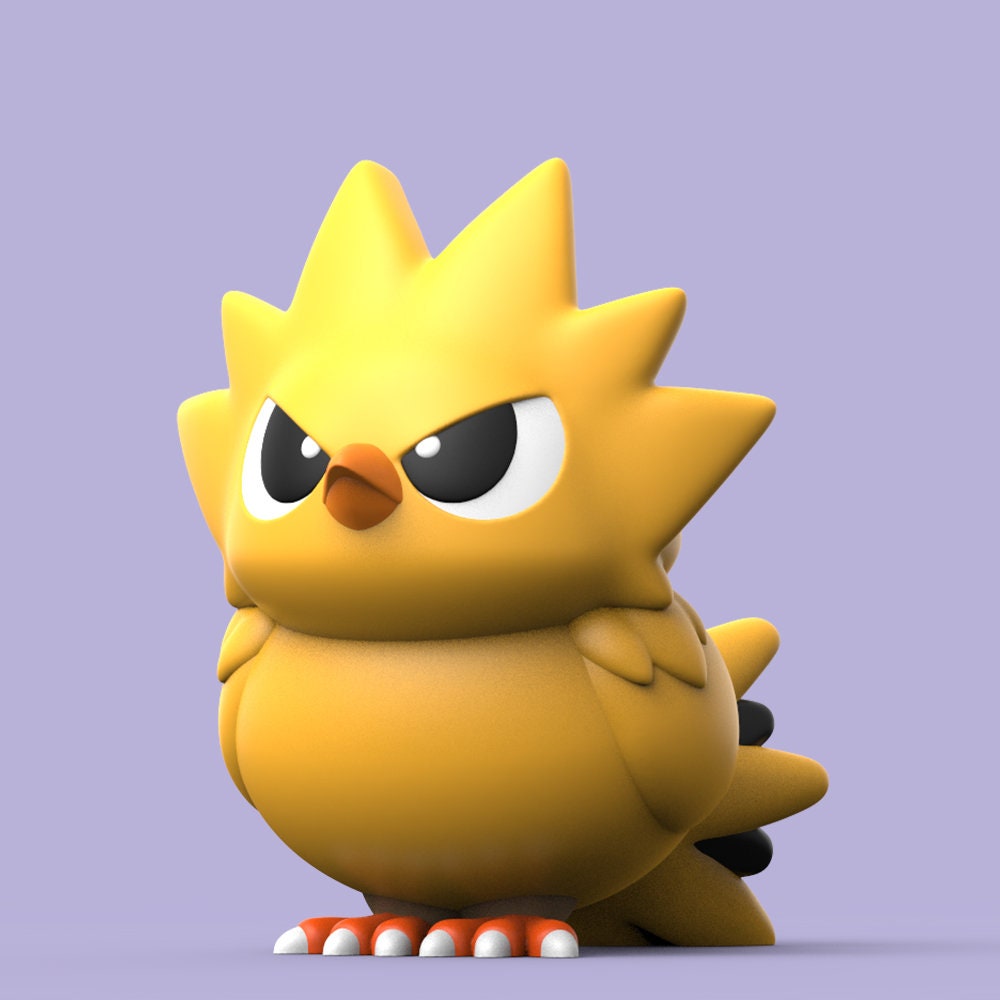 Chibi Legendary Birds Zapdos Moltres Articuno Pokemon 3D Printed Figures Sculpture Statue Figurine