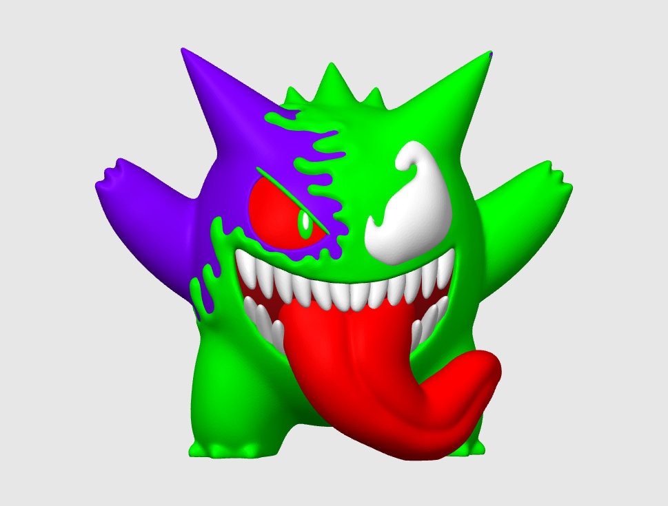 Venom Gengar Pokemon Figure 'Choose your Symbiote Colour' 3D Printed Statue Desk Decoration Figure