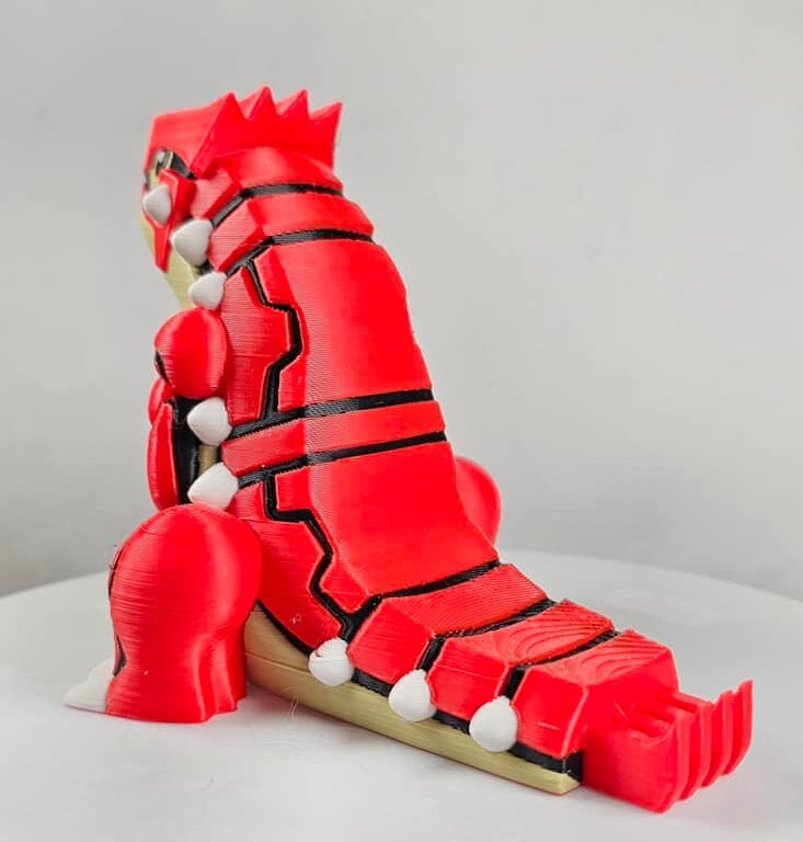 Chibi Groudon Desk Decoration Colour 3D Printed Pokemon Statue Figure Model Miniature Figurine