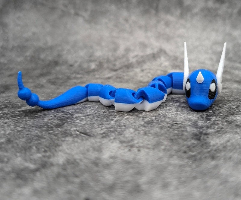 Articulated Dragonair Stress Fidget Toy Pokemon 3D Printed Flexi Figure ADHD Desk
