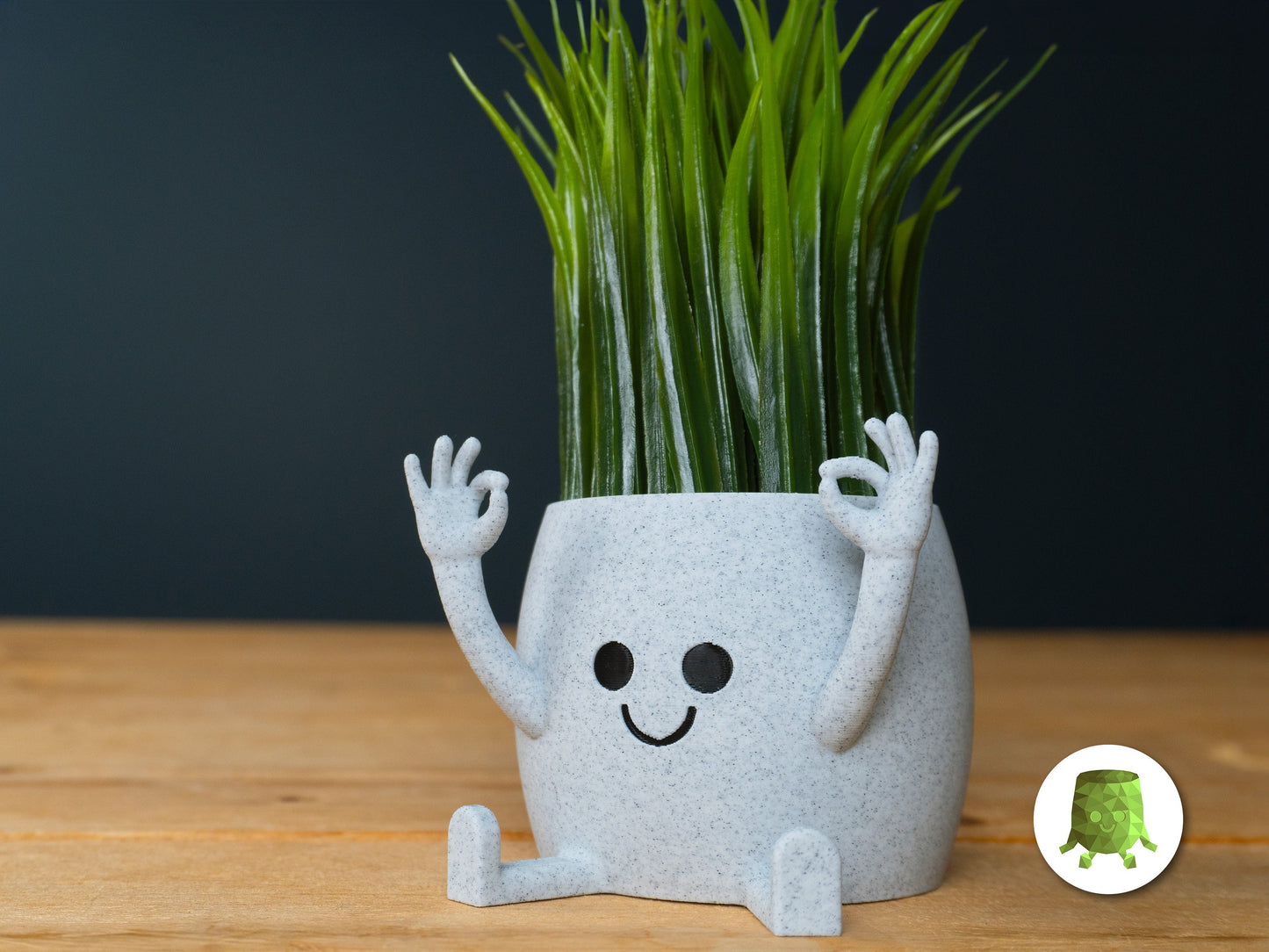 Smiley Face Plant Pot Ok Hand Middle Finger Flower Succulent Planters Pen Holder Desk Tidy Funny