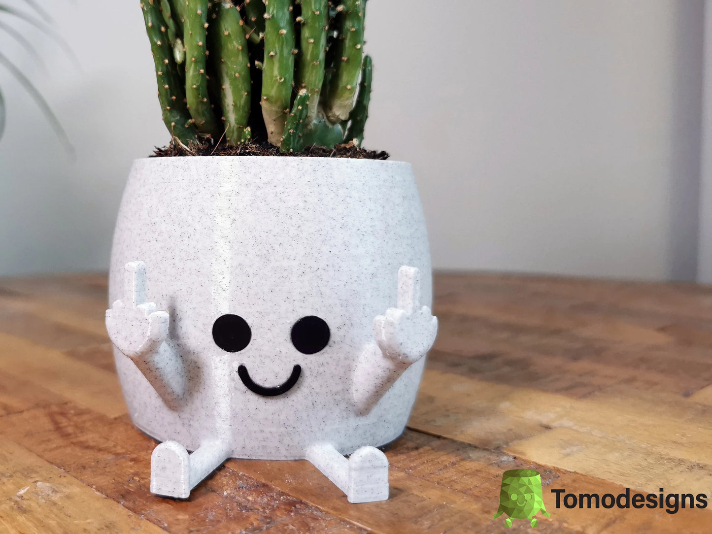Smiley Face Plant Pot Ok Hand Middle Finger Flower Succulent Planters Pen Holder Desk Tidy Funny