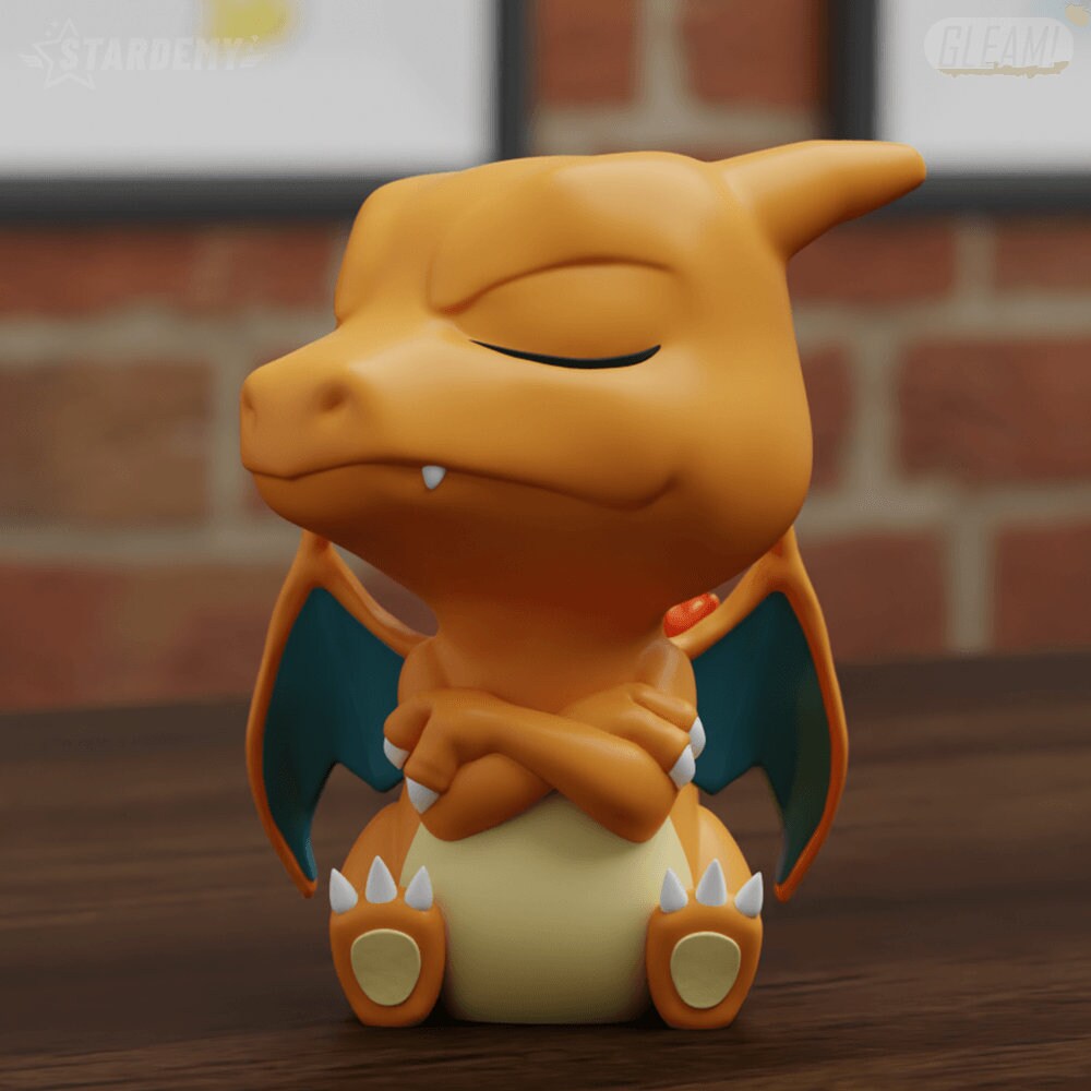 Charizard Chibi Pokemon Statue Figure Colour 3D Printed Desk Decoration Model Figurine Decor Cute