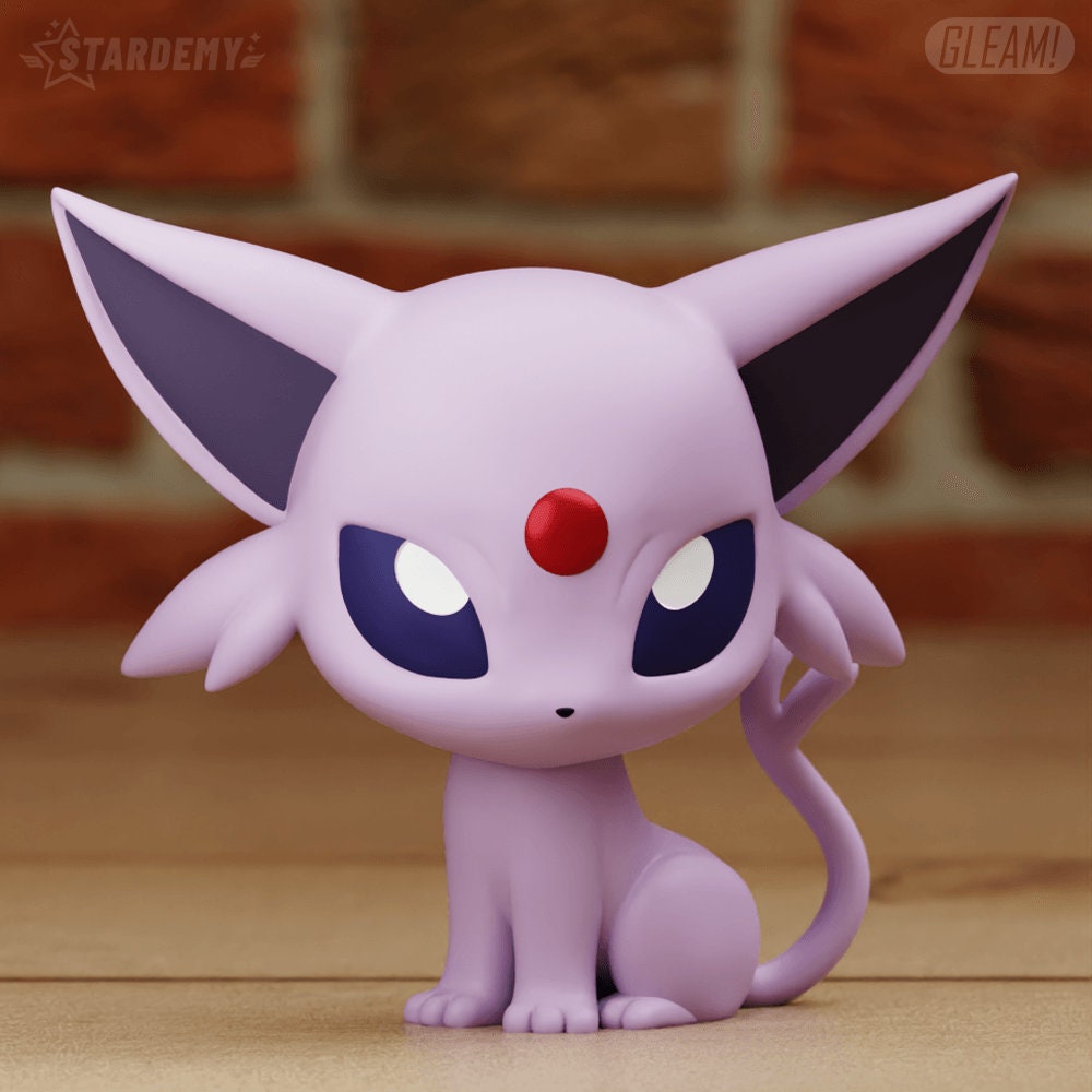 Espeon Chibi Pokemon Statue Figure Colour 3D Printed Desk Decoration Model Geek Decor Figurine
