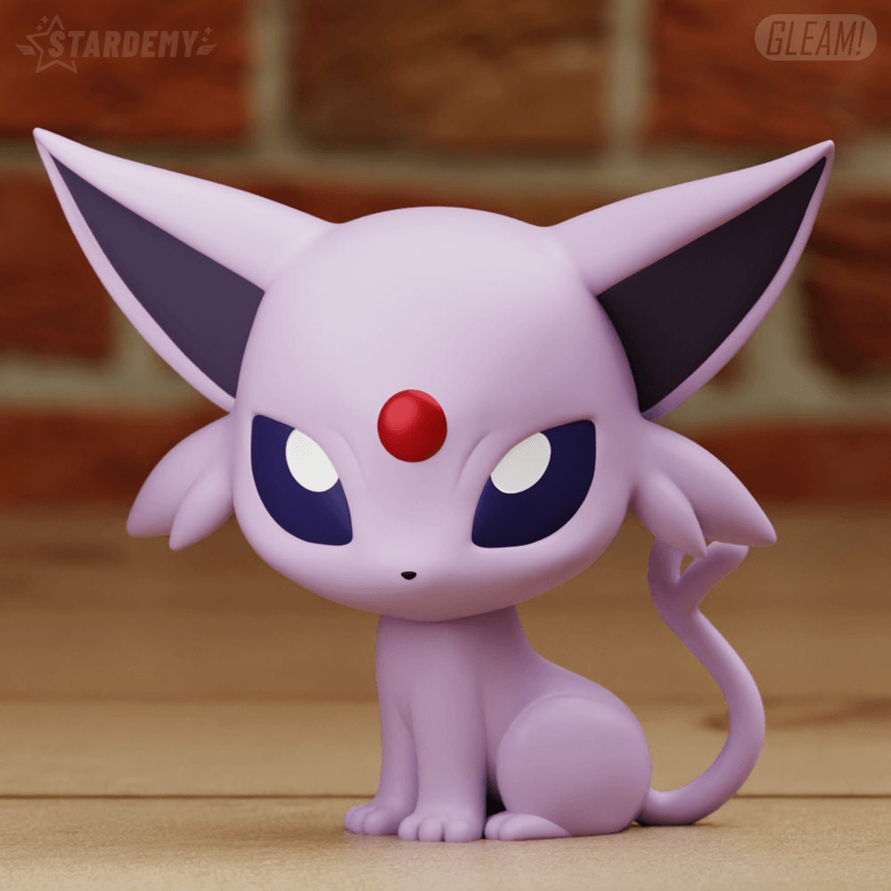 Espeon Chibi Pokemon Statue Figure Colour 3D Printed Desk Decoration Model Geek Decor Figurine
