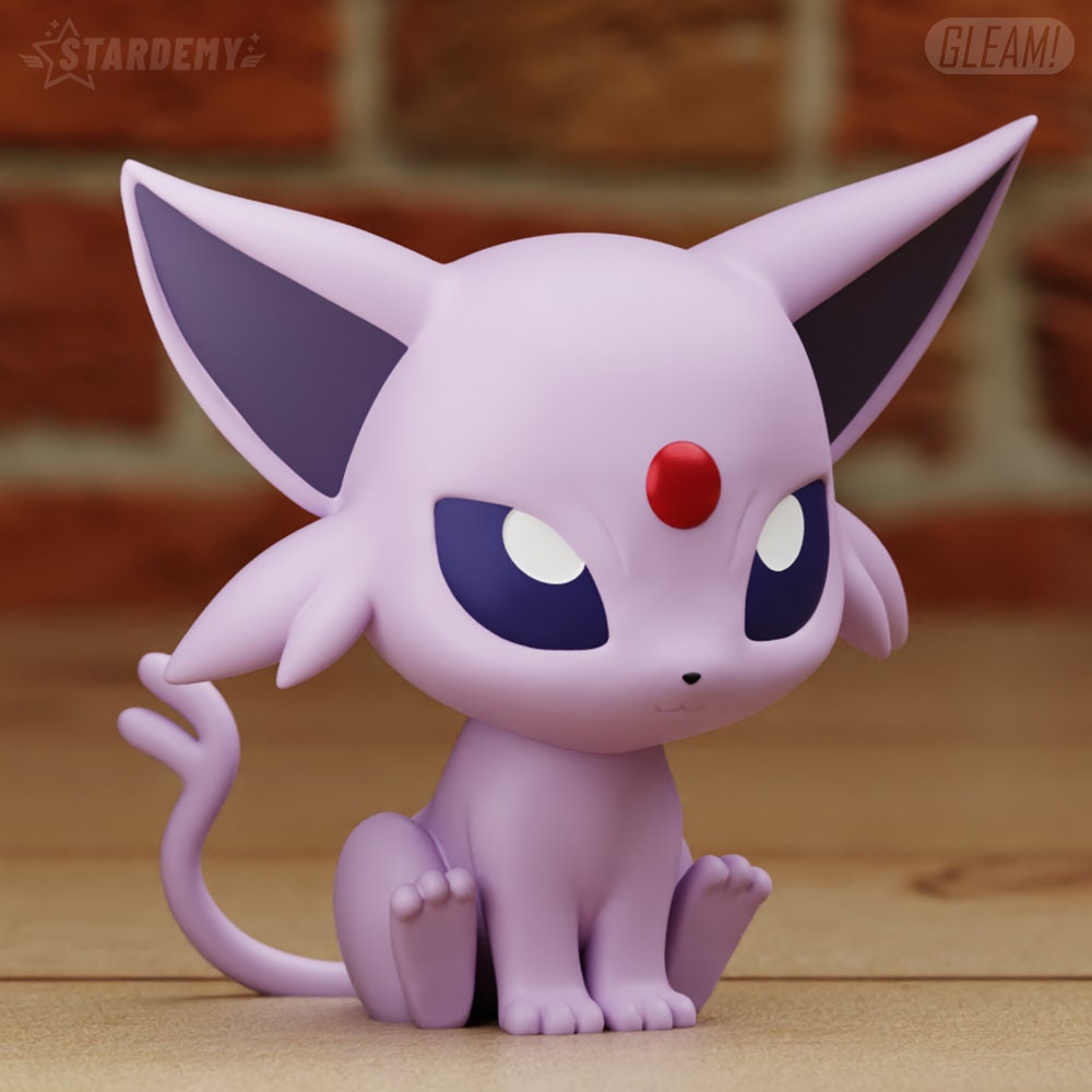 Espeon Chibi Pokemon Statue Figure Colour 3D Printed Desk Decoration Model Geek Decor Figurine