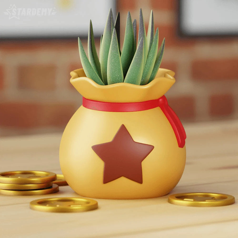 animal crossing new horizons succulent plant Bell Bag Plant Pot and Pen Holder Animal Crossing New Horizons Flower – Cammy3DPrints