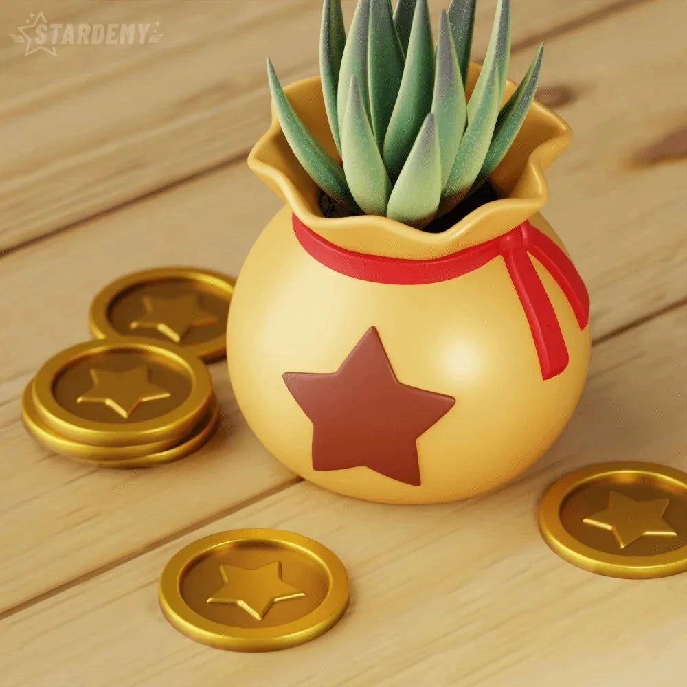 Bell Bag Plant Pot and Pen Holder Animal Crossing New Horizons Flower Succulent Planter Desk Tidy