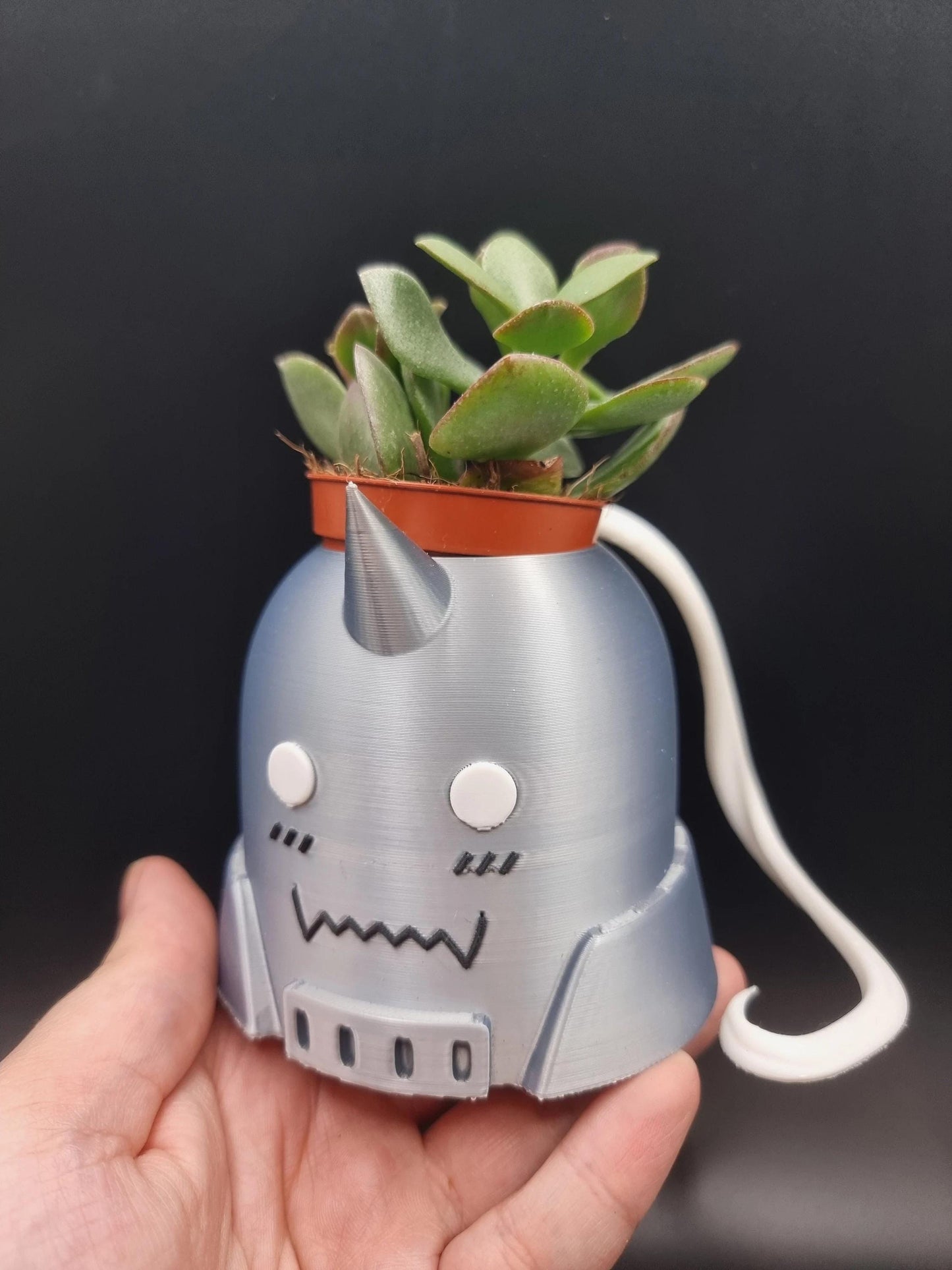 Anime Helmet Cat Plant Pot - Set Flower Succulent Planters Pen Holder Cats Armour Desk Tidy Coaster