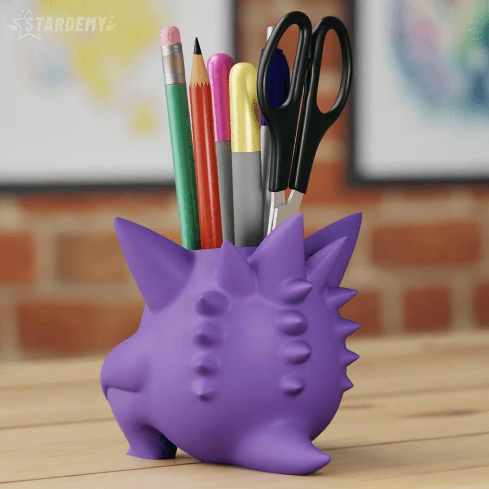 Pokemon Gengar Plant Flower Pot Succulent Colour 3D Printed Desk Tidy Pen Holder Decor - Different Sizes - Painted or Unpainted