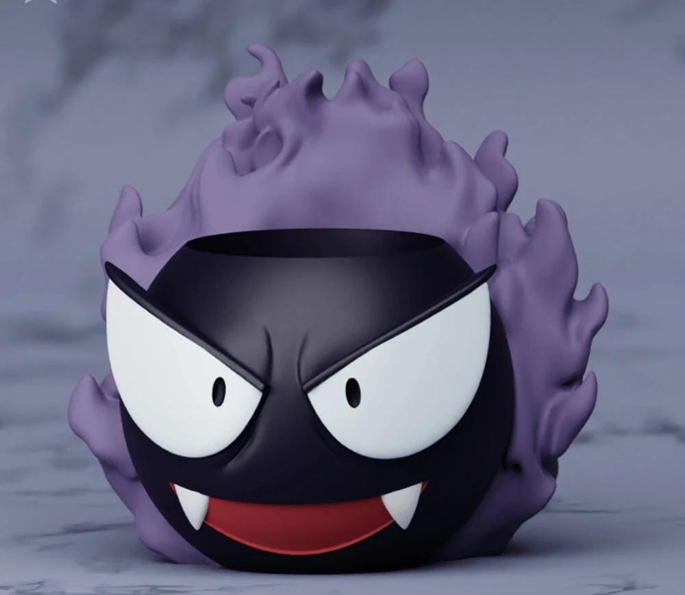 Gastly Plant Pot Pokemon Flower Succulent 3D Printed Planter Ghost Desk Tidy Pen Holder
