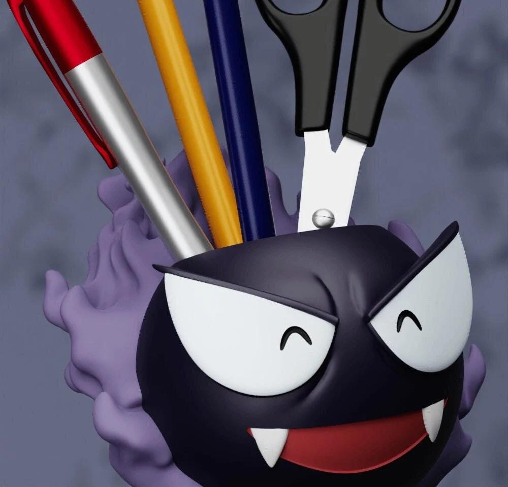 Gastly Plant Pot Pokemon Flower Succulent 3D Printed Planter Ghost Desk Tidy Pen Holder