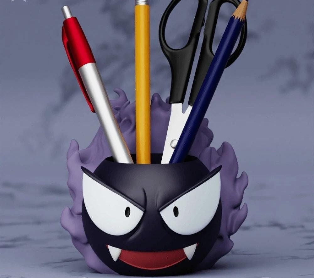 Gastly Plant Pot Pokemon Flower Succulent 3D Printed Planter Ghost Desk Tidy Pen Holder