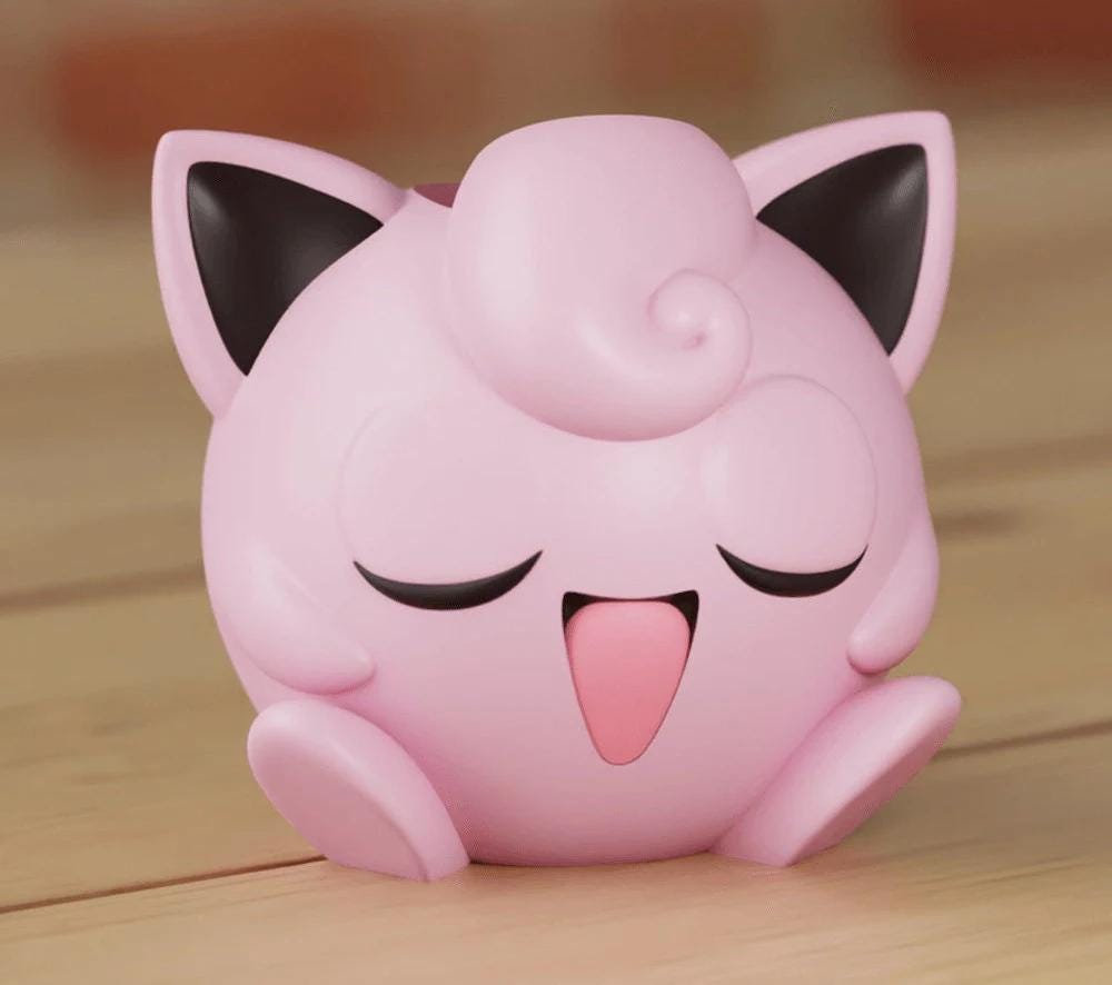 Jigglypuff Plant Pot Pokemon Flower Succulent Colour 3D Printed Planter Desk Tidy Pen Holder Decor Gift House - Painted or Unpainted