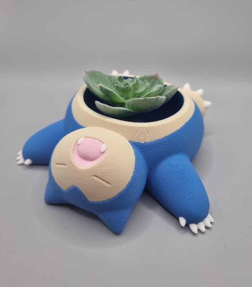 Snorlax Plant Pot Pokemon Flower Succulent Colour 3D Printed Planter Pen Holder - Small, Medium or Large - Painted or Unpainted