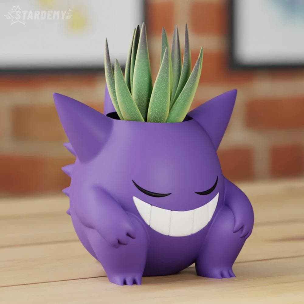 Pokemon Gengar Plant Flower Pot Succulent Colour 3D Printed Desk Tidy Pen Holder Decor - Different Sizes - Painted or Unpainted