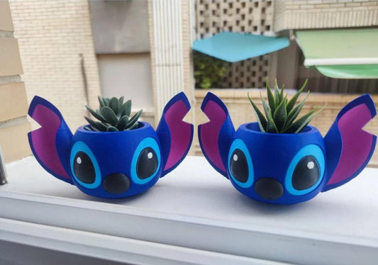 Disney Stitch Planter Pot, Cute Desk Tidy Pen Holder, Lilo and Stitch Indoor Succulent or Cactus Planter