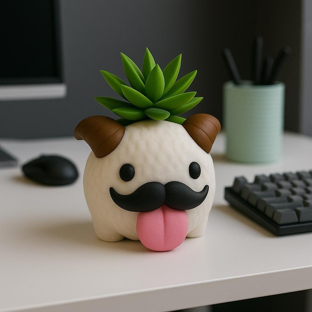 Poro Plant Pot – Arcane & League of Legends Inspired Flower Succulent Planter, 3D Printed Pen Holder Desk Tidy – With/Without Moustache
