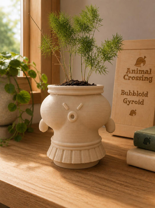 Bubbloid Gyroid Planter | Animal Crossing Inspired Plant Pot with Drainage | 3D Printed Gaming Decor | Succulent Pot