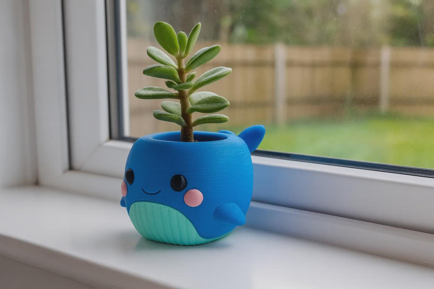Chibi Whale Planter | 3D Printed Succulent Pot | Kawaii Desk Decor | Ocean Lover Gift