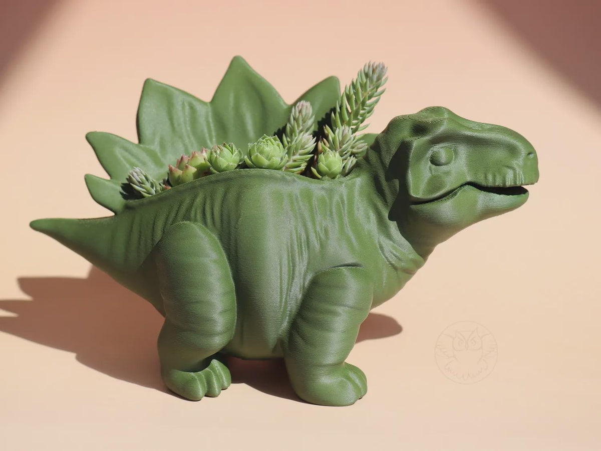Dinosaur Plant Pot Set | Brontosaurus, Stegosaurus & Triceratops Planters | Choose Individual or Full Set | 3D Printed Succulent Pot