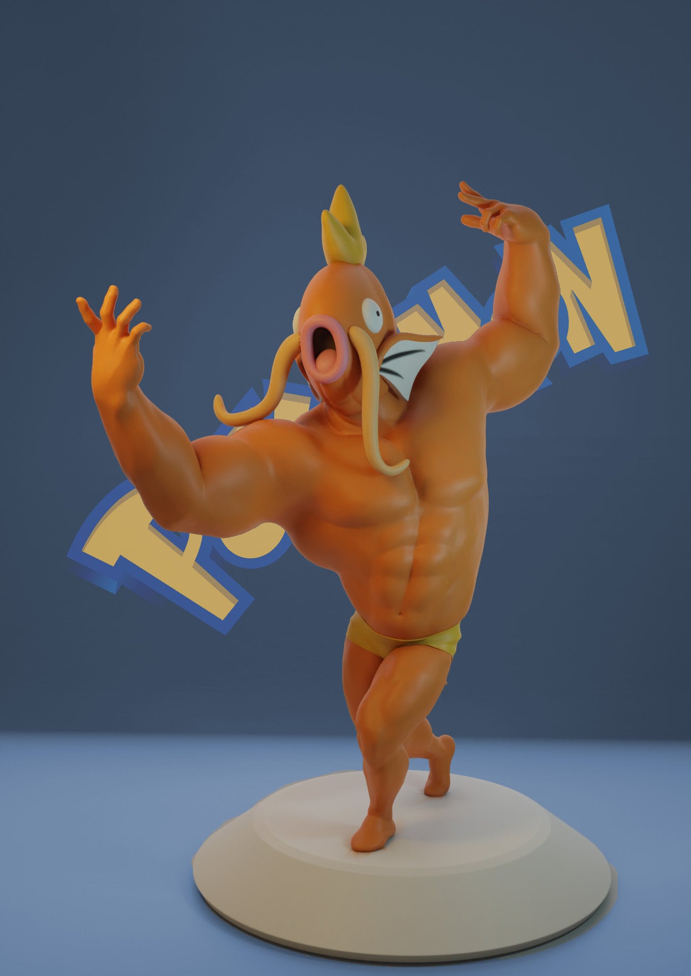 Ultra Swole Magikarp Statue Painted 3D Printed Pokemon Figure Figurine Model