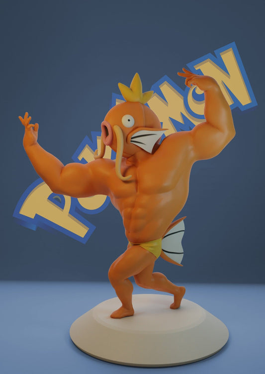 Ultra Swole Magikarp Statue Painted 3D Printed Pokemon Figure Figurine Model