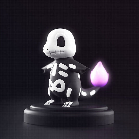 Halloween Skeleton Charmander Statue 3D Printed Pokemon Figure Model Gift Minature Figurine