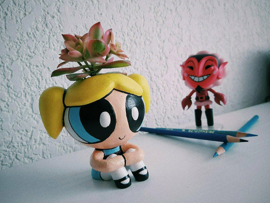 Bubbles from the Powerpuff Girls Plant Pot - Paint Yourself - Flower Succulent Planter Desk Tidy