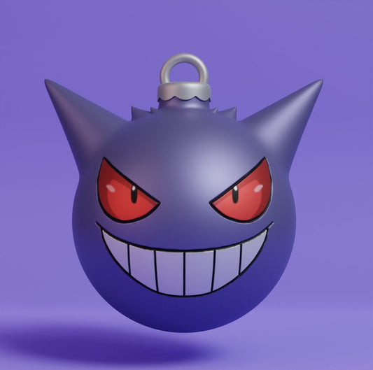 Gengar Christmas Tree Bauble Decoration 3D Printed Pokemon Xmas Gift Ornament Model