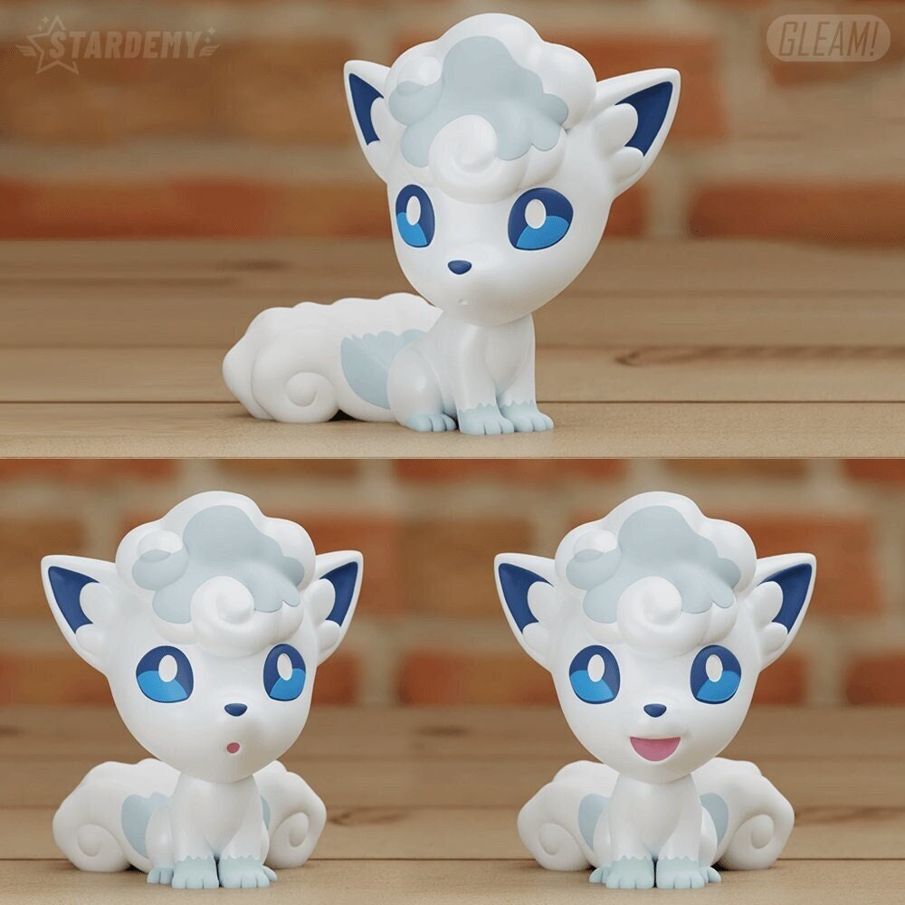 Cute Chibi Alola Vulpix 3D Printed Pokemon Statue Figure Model Desk Decoration Decor Geek