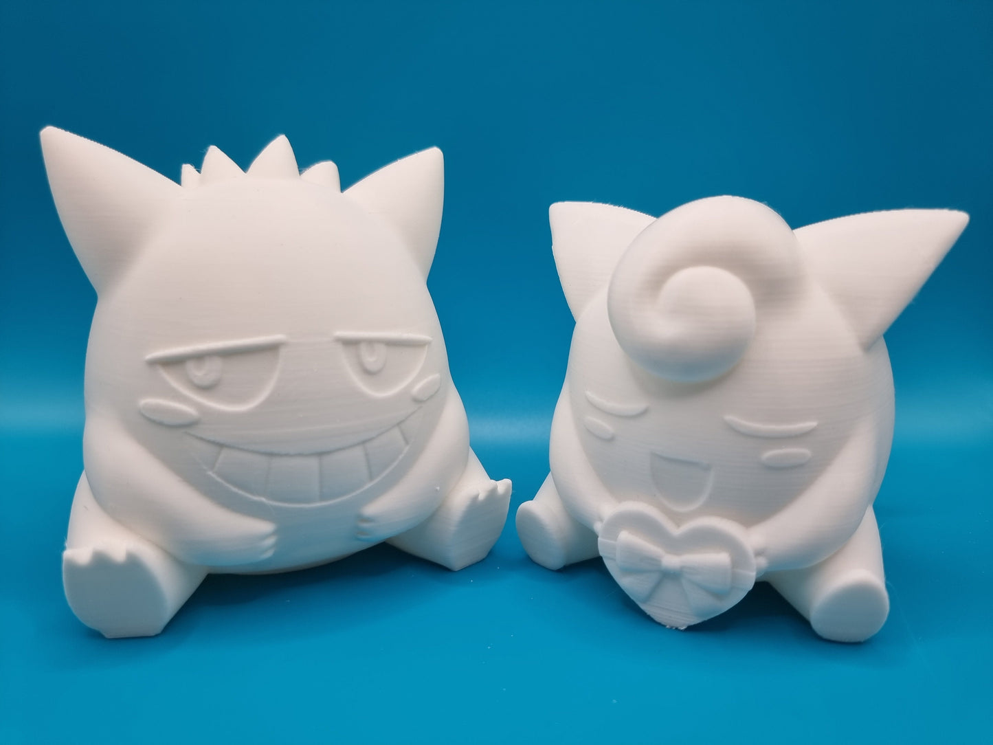 Gengar & Clefairy Couples His and Hers 3D Printed Pokemon Love Heart Valentines Anniversary Gift