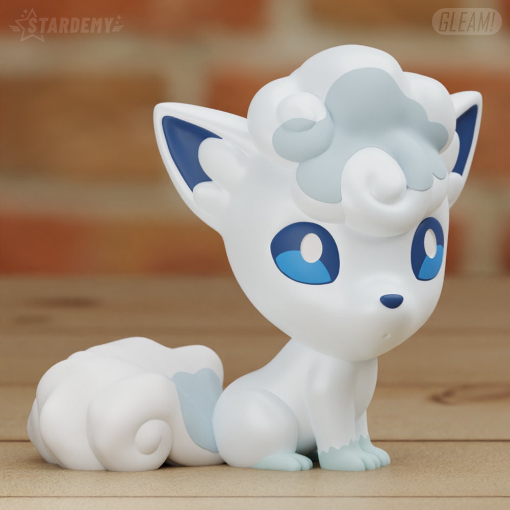 Cute Chibi Alola Vulpix 3D Printed Pokemon Statue Figure Model Desk Decoration Decor Geek