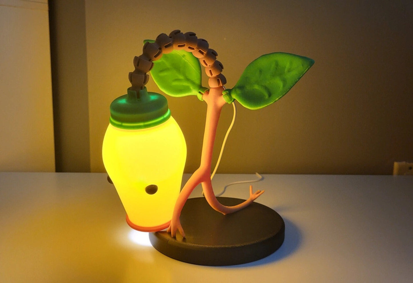 Bellsprout Articulated LED Desk Lamp 3D Printed Pokemon Decor Bedroom Table Light Lighting Lantern