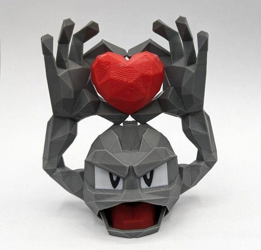 Geodude Valentines Anniversary Couples For Him Her Present Gift Pokemon Heart Gift Statue Figure