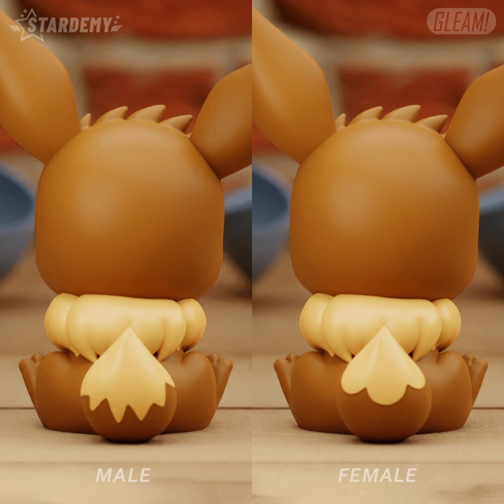 Eevee Chibi Pokemon Statue Figure - Paint Your Own - 3D Printed Desk Decoration Model Figurine