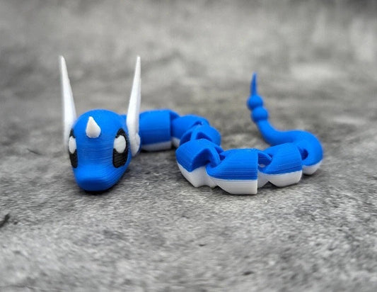 Articulated Dragonair Stress Fidget Toy Pokemon 3D Printed Flexi Figure ADHD Desk