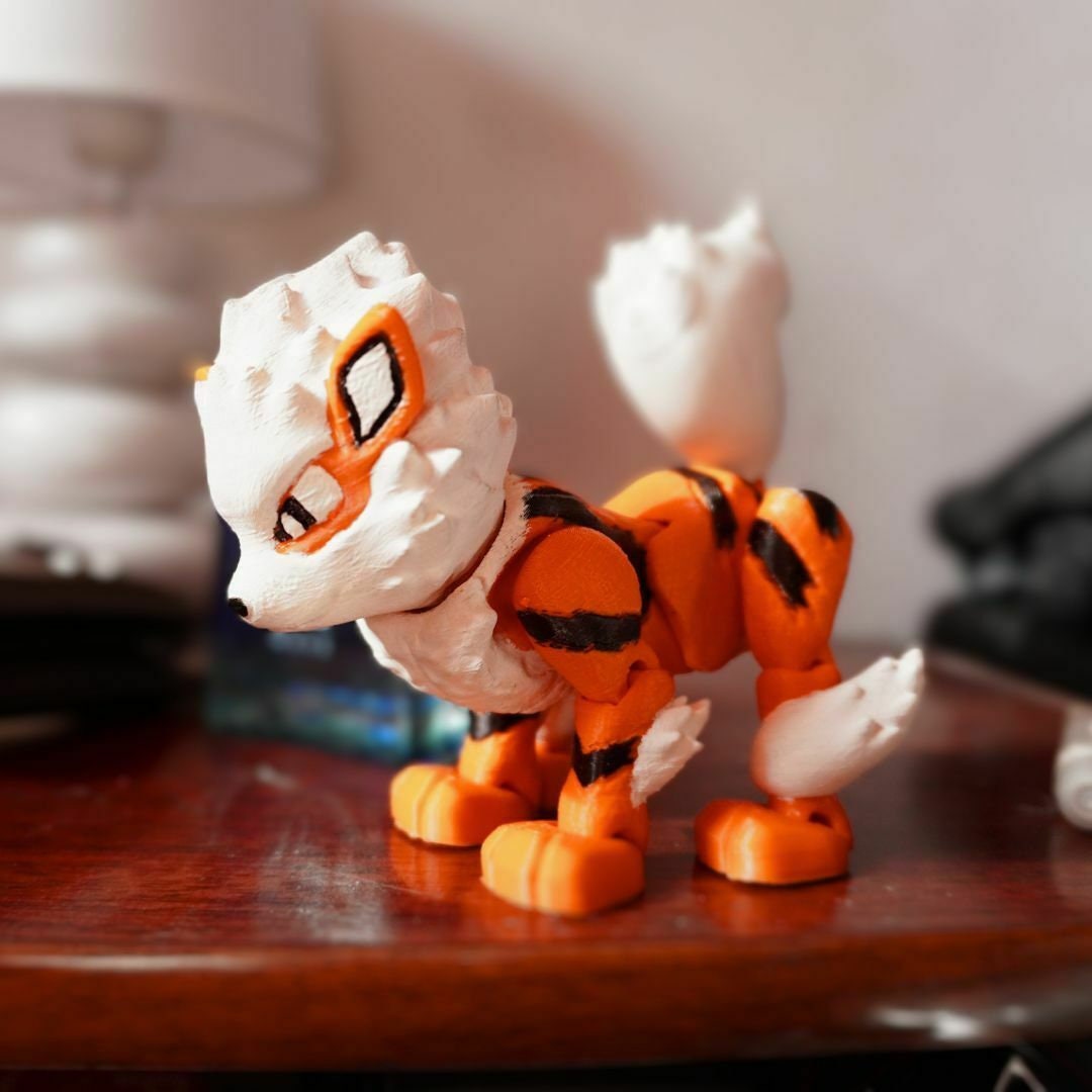 Flexi Arcanine Stress Fidget Toy Pokemon 3D Printed Figure Articulating ADHD Desk