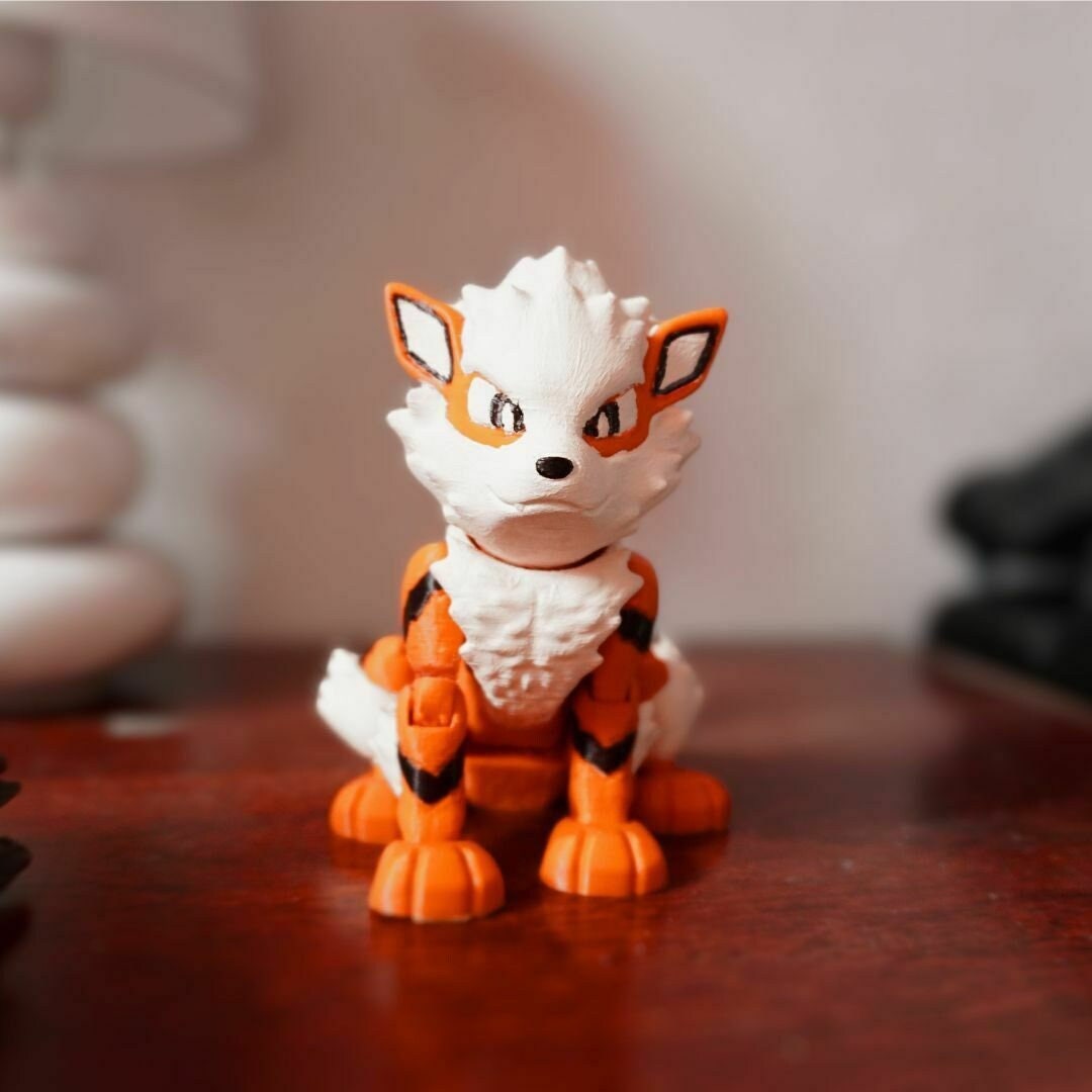 Flexi Arcanine Stress Fidget Toy Pokemon 3D Printed Figure Articulating ADHD Desk