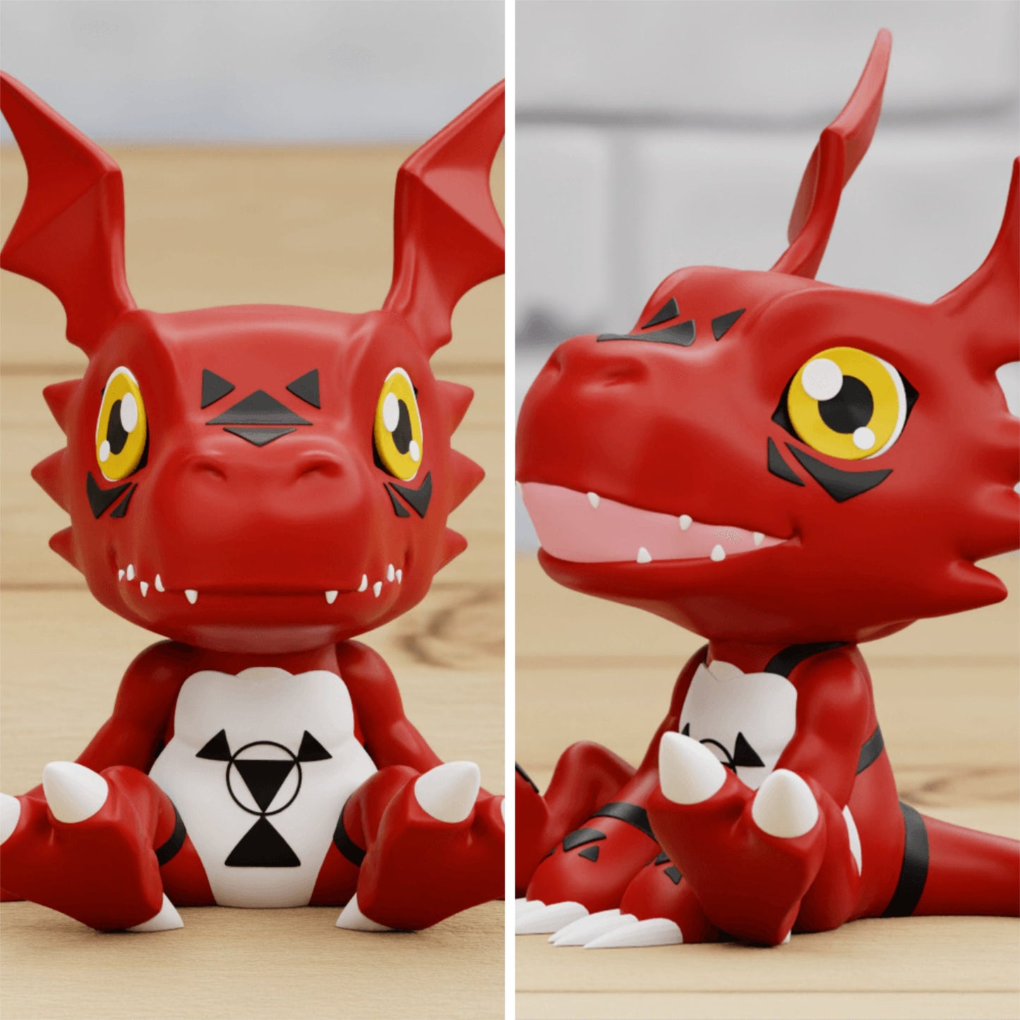 Guilmon Chibi Digimon Tamers Colour 3D Printed Figurine Anime Figure Statue Ornament Minature