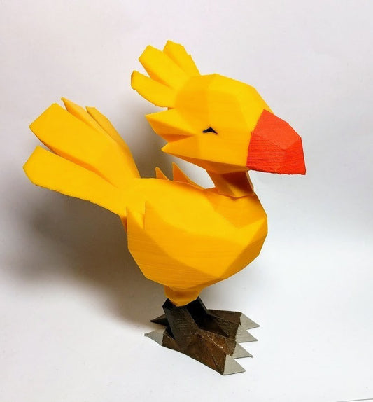 Low Poly Chocobo Final Fantasy 14 FFXIV 3D Printed Statue Figure Model Figurine Square Enix