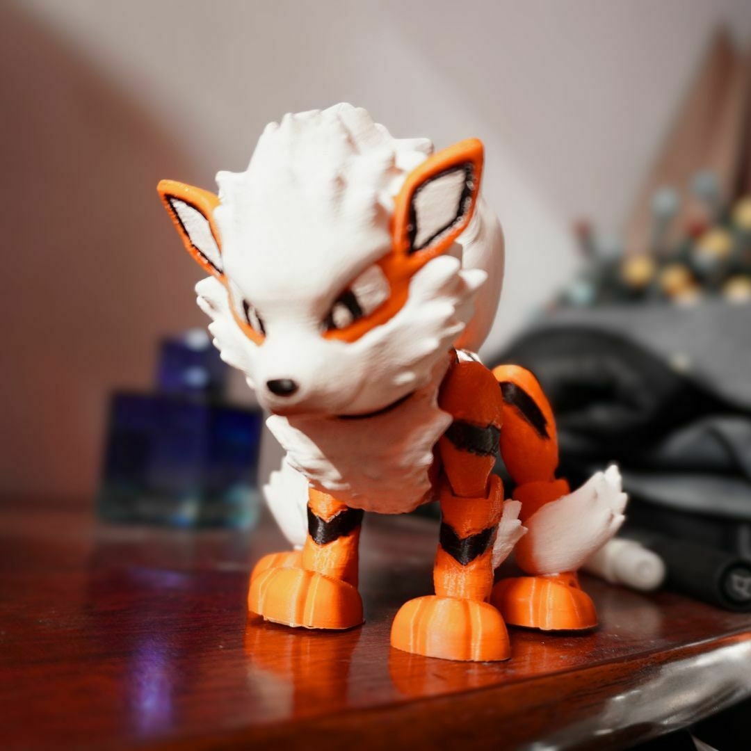 Flexi Arcanine Stress Fidget Toy Pokemon 3D Printed Figure Articulating ADHD Desk