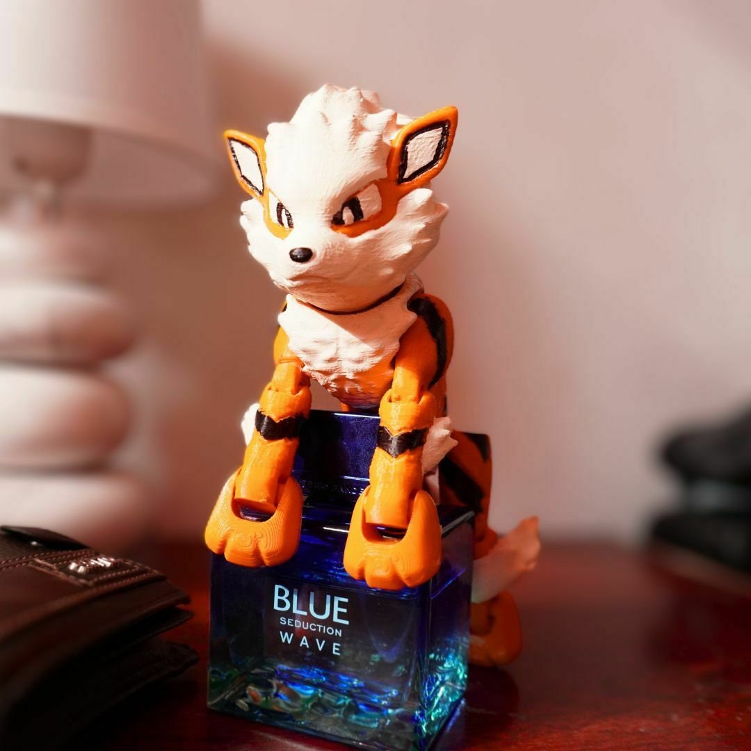 Flexi Arcanine Stress Fidget Toy Pokemon 3D Printed Figure Articulating ADHD Desk